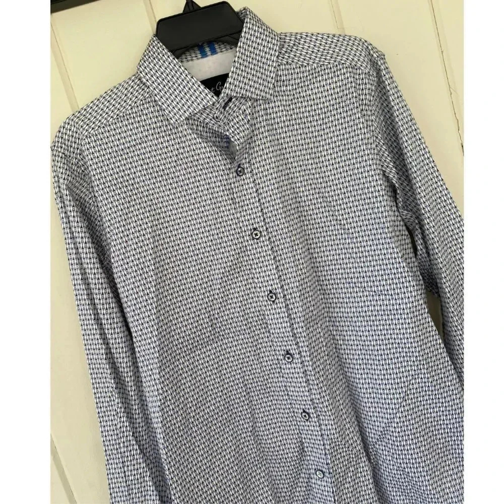 Robert Graham, Long Sleeve Button‎ Down Shirt, Blue, White - Picture 4 of 9